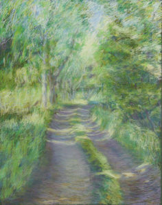 Metsässä, 2009, pastelli paperille, 69 x 54 cm, Liisa Harju