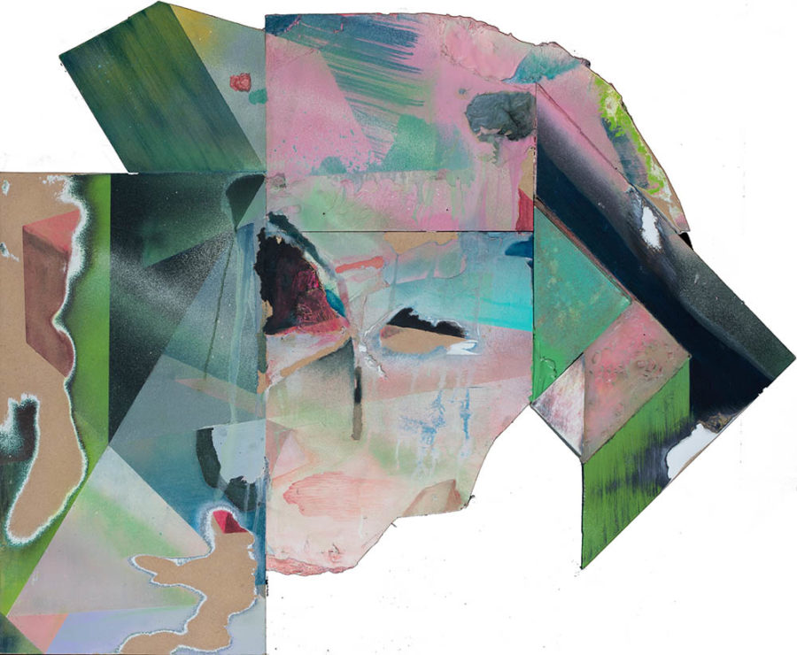 Maisema, 2020, kollaasi, 90 x 100 cm
