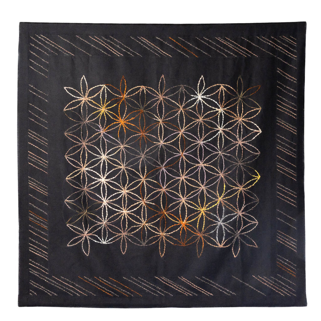 Maria Huhmarniemi, Elämänlanka, 2023, peittokirjonta