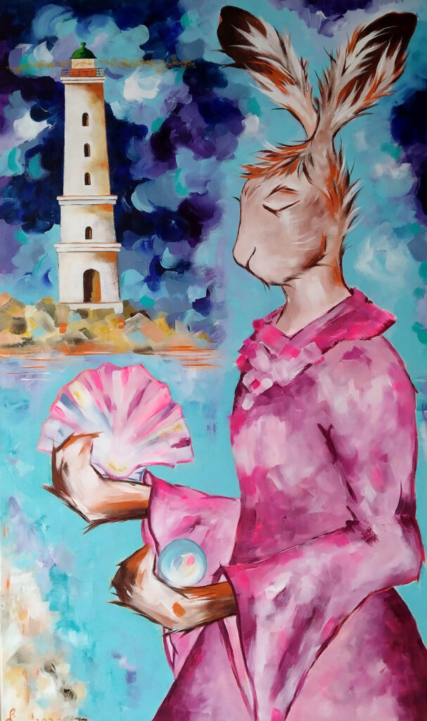 Perinnön lähteet akryyli kankaalle 99 x 60 cm, 2023