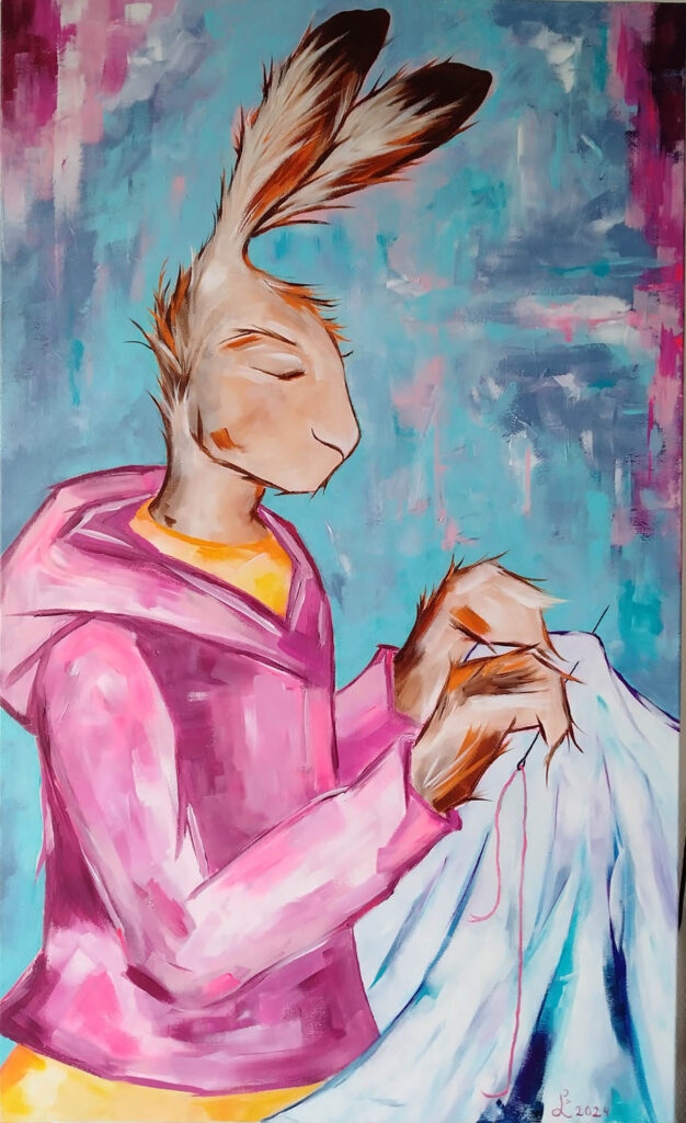Seilimaakari, akryyli kankaalle 99x60cm, Sylvilagus 2024