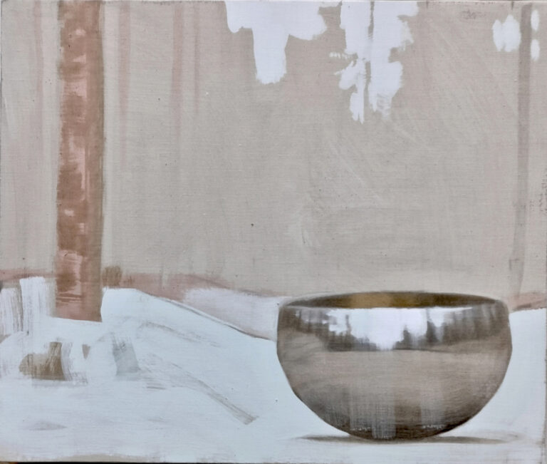 Äänetön on valo, 65×55 cm, 2025, savi- ja munatempera kankaalle